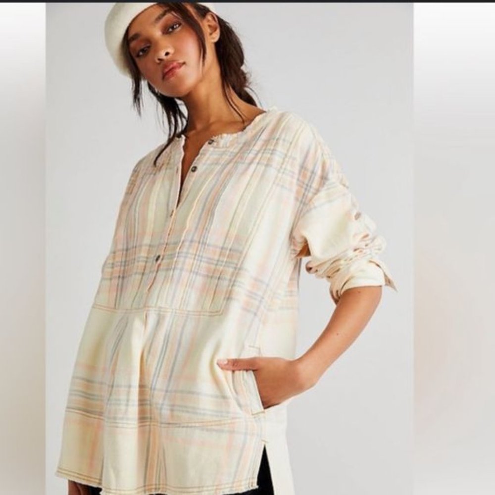 FREE PEOPLE /WTF dunes pintuck  top Sz XS NEW
